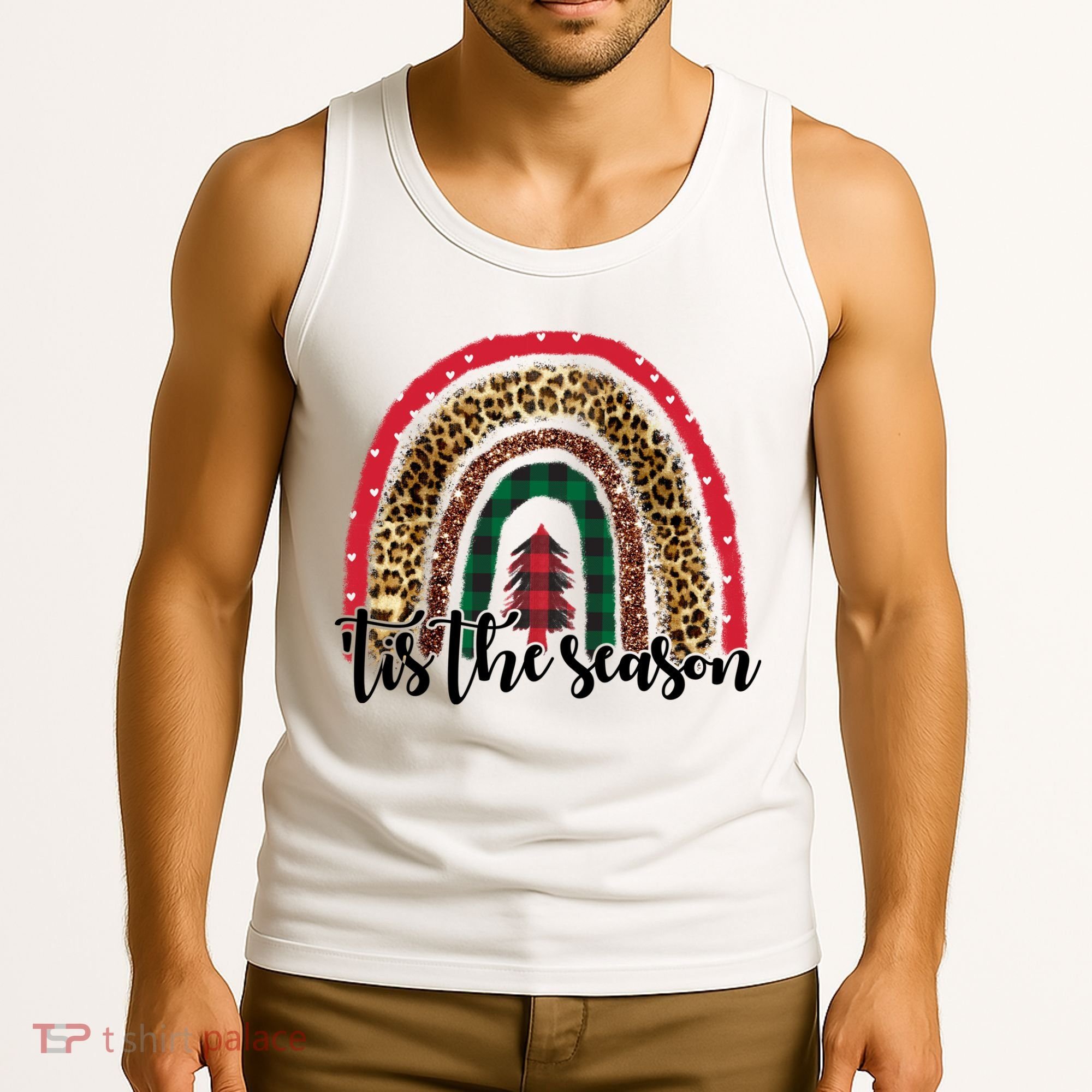 Tis The Season Holiday Rainbow Cute Christmas Tank Top