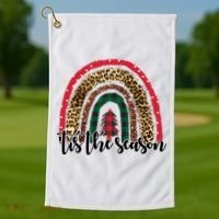 Tis The Season Holiday Rainbow Cute Christmas Golf Towel thumb 1