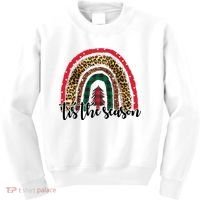 Tis The Season Holiday Rainbow Cute Christmas Kids Sweatshirt thumb 0