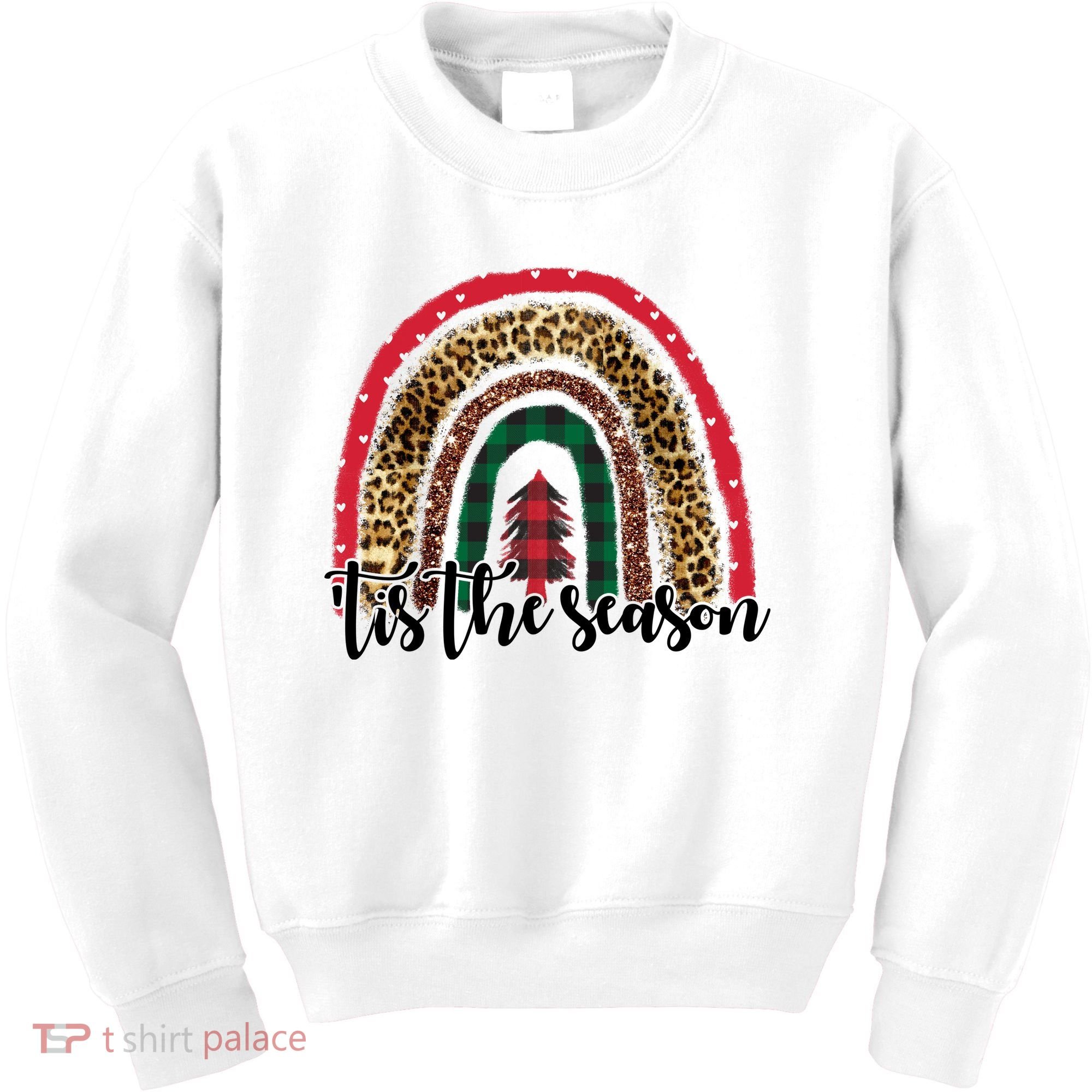 Tis The Season Holiday Rainbow Cute Christmas Kids Sweatshirt