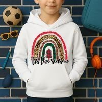 Tis The Season Holiday Rainbow Cute Christmas Kids Hoodie thumb 2