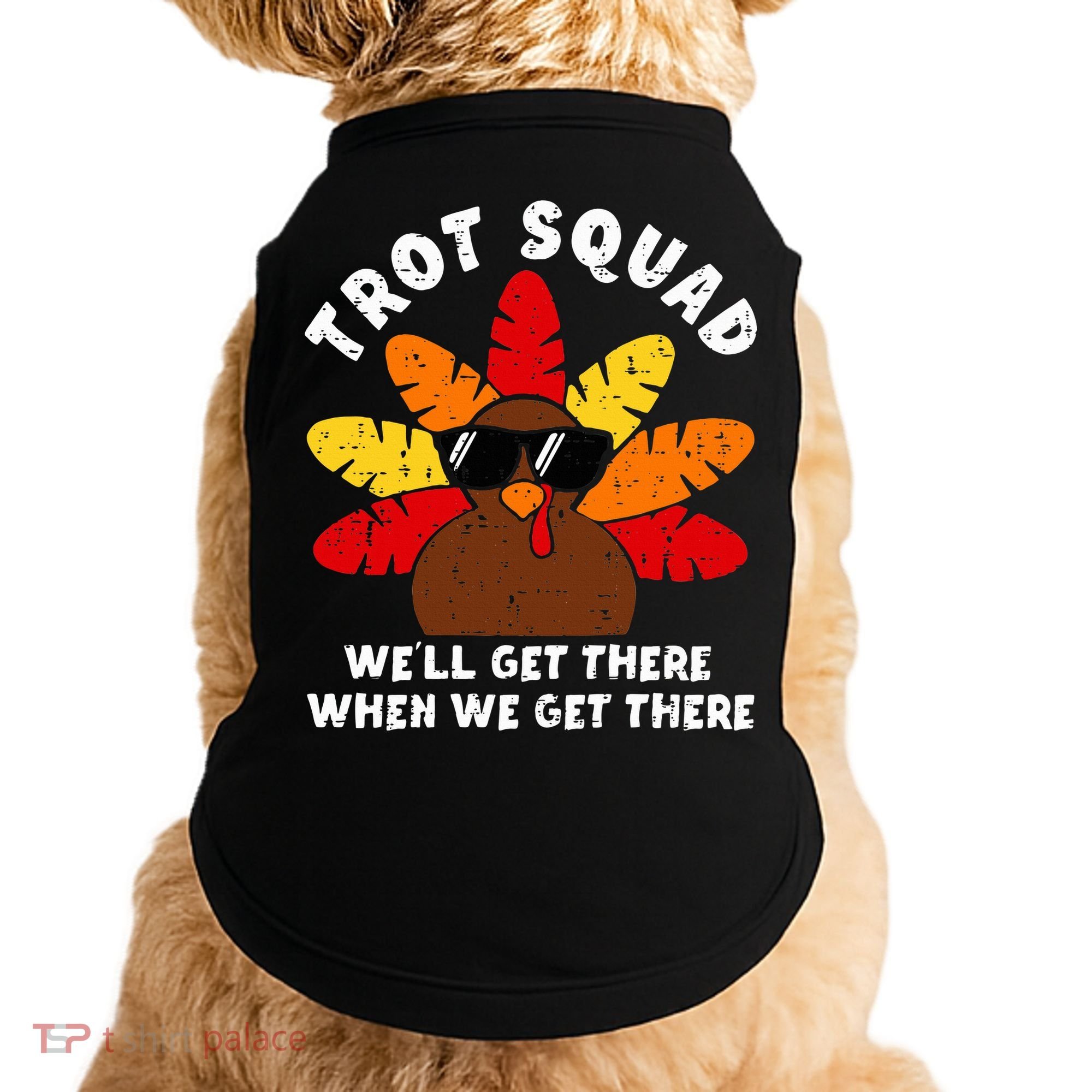Turkey Trot Squad Race Funny Thanksgiving Running Runner Doggie Tank