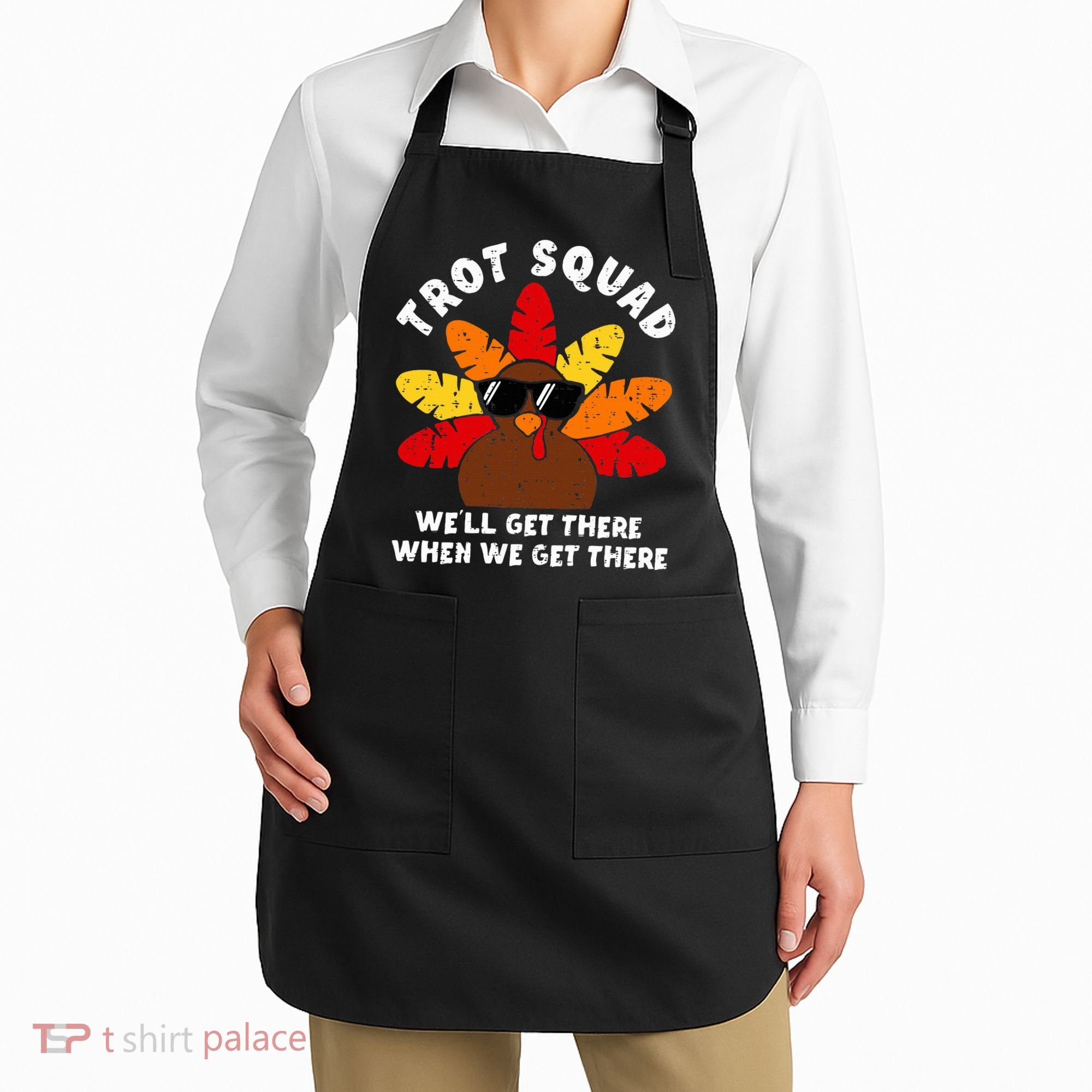Turkey Trot Squad Race Funny Thanksgiving Running Runner Apron