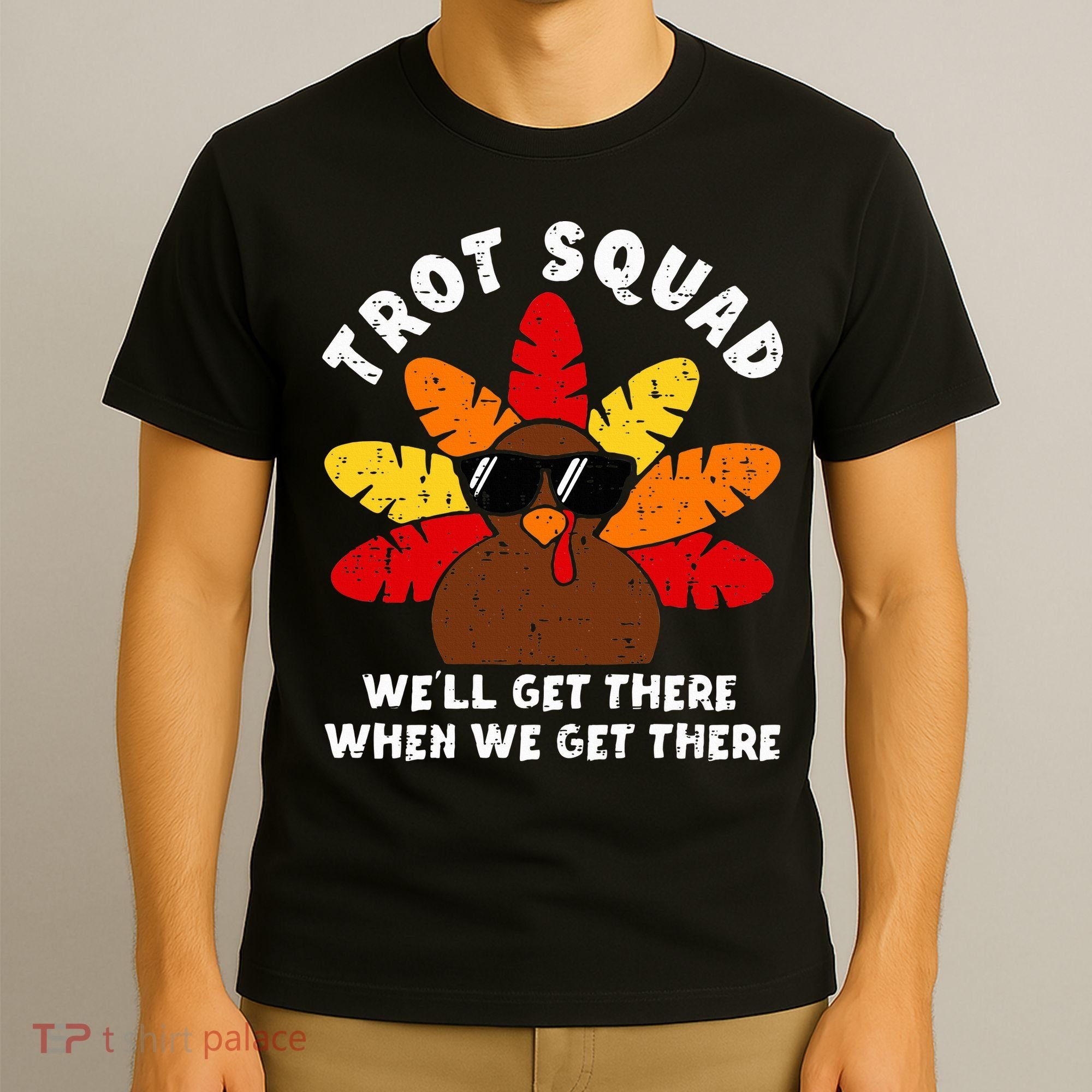 Turkey Trot Squad Race Funny Thanksgiving Running Runner T-Shirt
