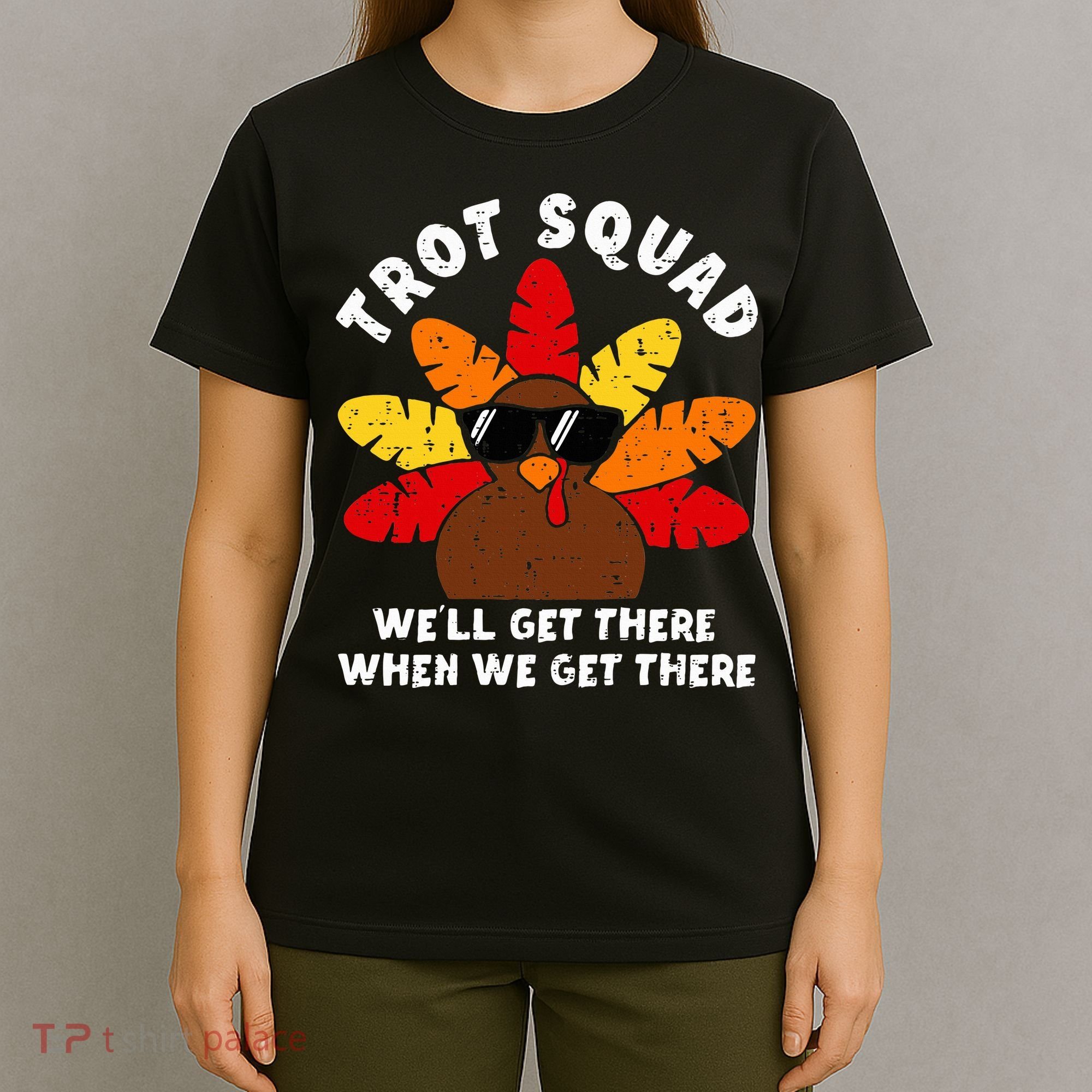Turkey Trot Squad Race Funny Thanksgiving Running Runner T-Shirt