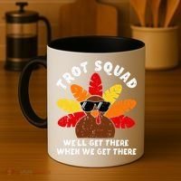 Turkey Trot Squad Race Funny Thanksgiving Running Runner Coffee Mug thumb 4