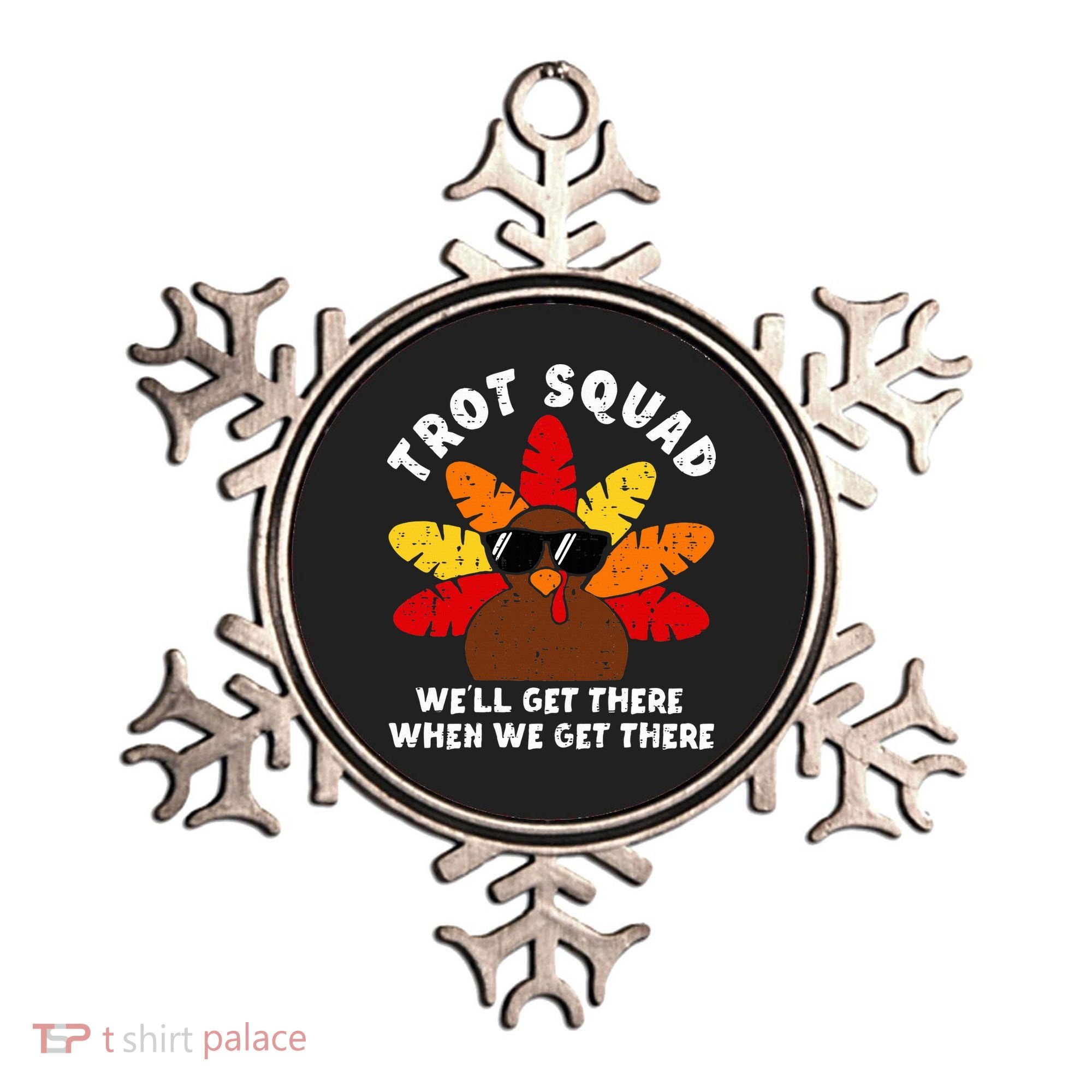 Turkey Trot Squad Race Funny Thanksgiving Running Runner Ornament