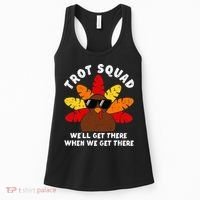 Turkey Trot Squad Race Funny Thanksgiving Running Runner Women's Tank Top thumb 0