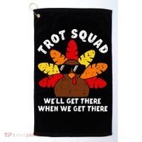 Turkey Trot Squad Race Funny Thanksgiving Running Runner Golf Towel thumb 0