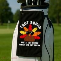 Turkey Trot Squad Race Funny Thanksgiving Running Runner Golf Towel thumb 2