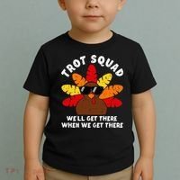 Turkey Trot Squad Race Funny Thanksgiving Running Runner Toddler T-Shirt thumb 2