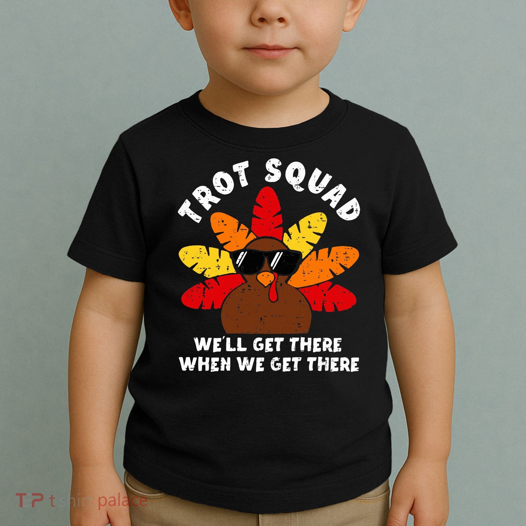 Turkey Trot Squad Race Funny Thanksgiving Running Runner Toddler T-Shirt