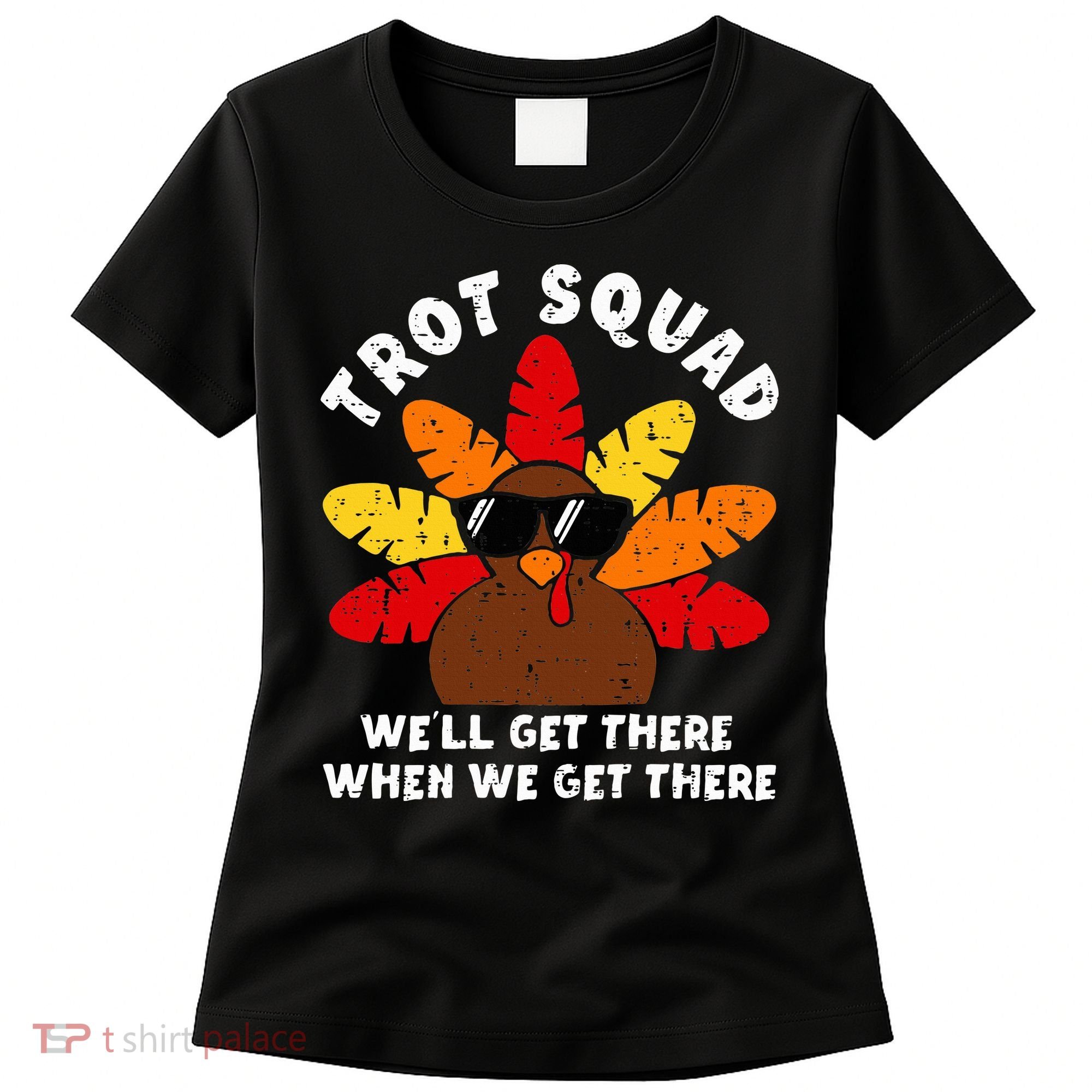 Turkey Trot Squad Race Funny Thanksgiving Running Runner Women's T-Shirt