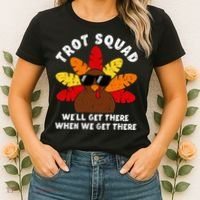 Turkey Trot Squad Race Funny Thanksgiving Running Runner Women's T-Shirt thumb 2
