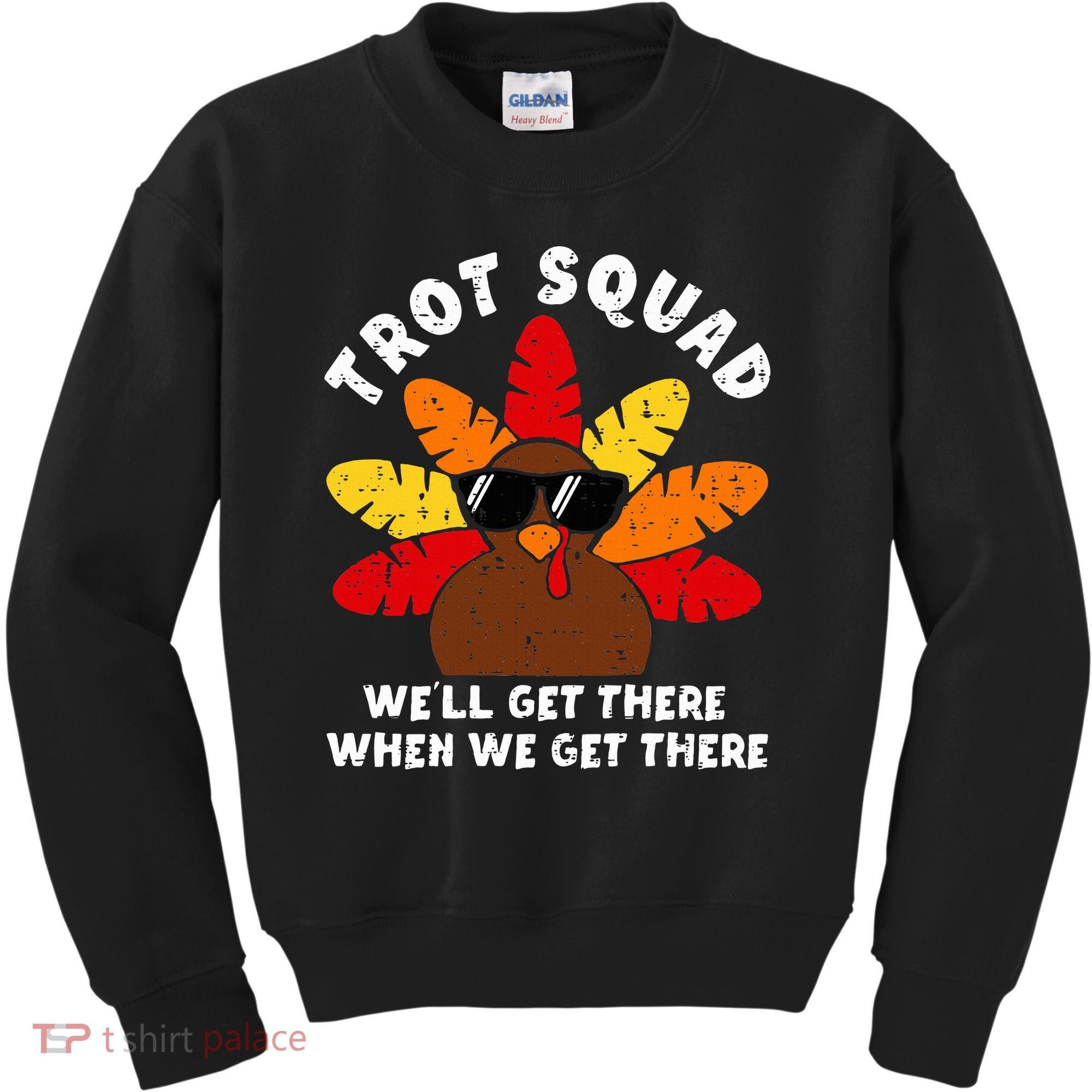 Turkey Trot Squad Race Funny Thanksgiving Running Runner Kids Sweatshirt