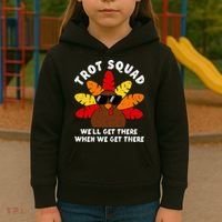 Turkey Trot Squad Race Funny Thanksgiving Running Runner Kids Hoodie thumb 3