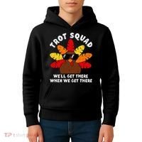 Turkey Trot Squad Race Funny Thanksgiving Running Runner Kids Hoodie thumb 4