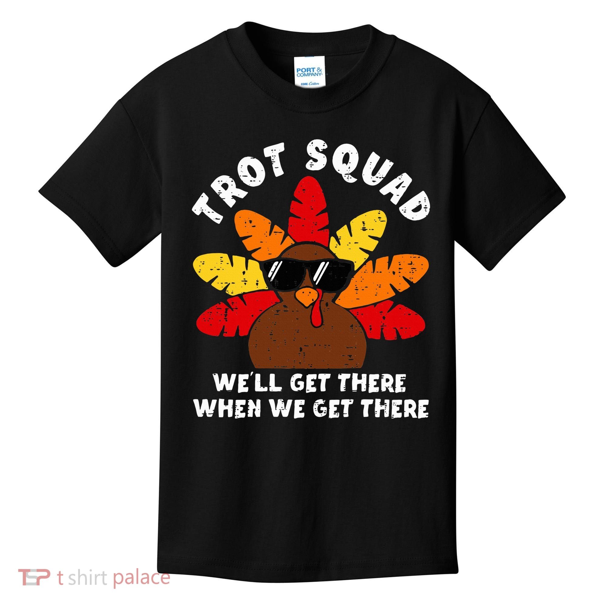 Turkey Trot Squad Race Funny Thanksgiving Running Runner Kids T-Shirt