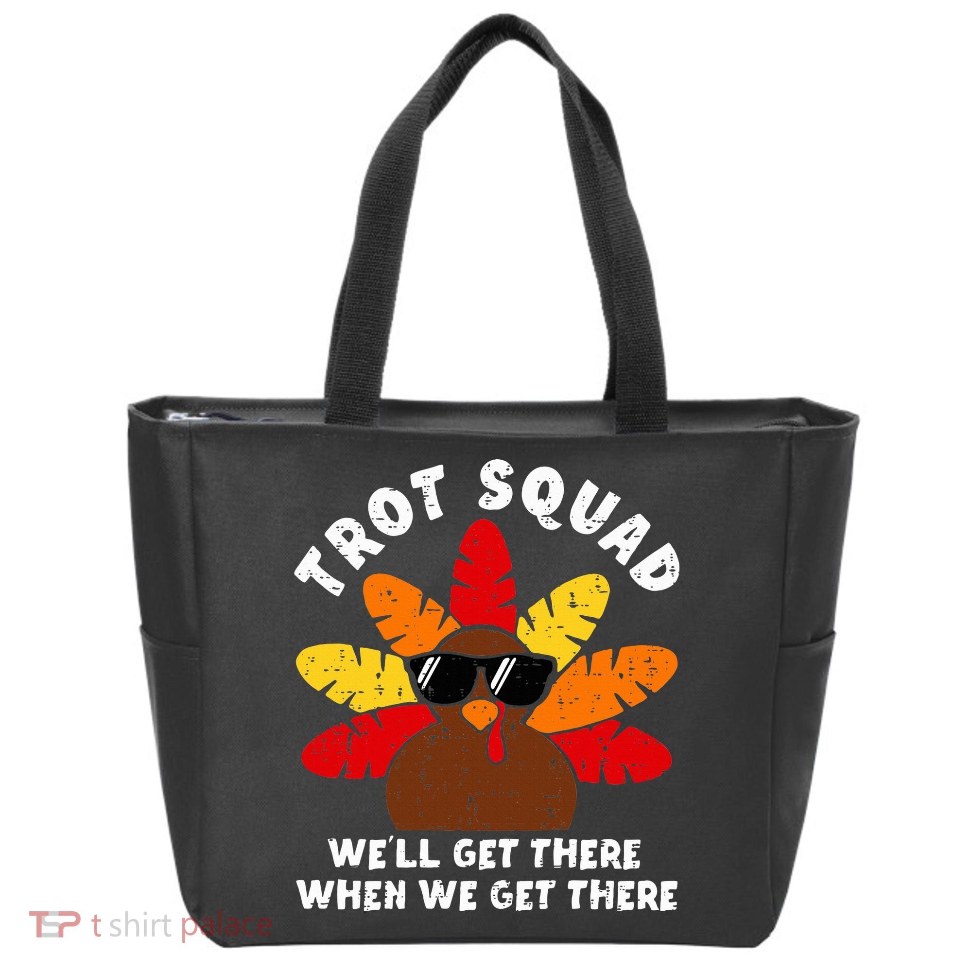 Turkey Trot Squad Race Funny Thanksgiving Running Runner Tote Bag