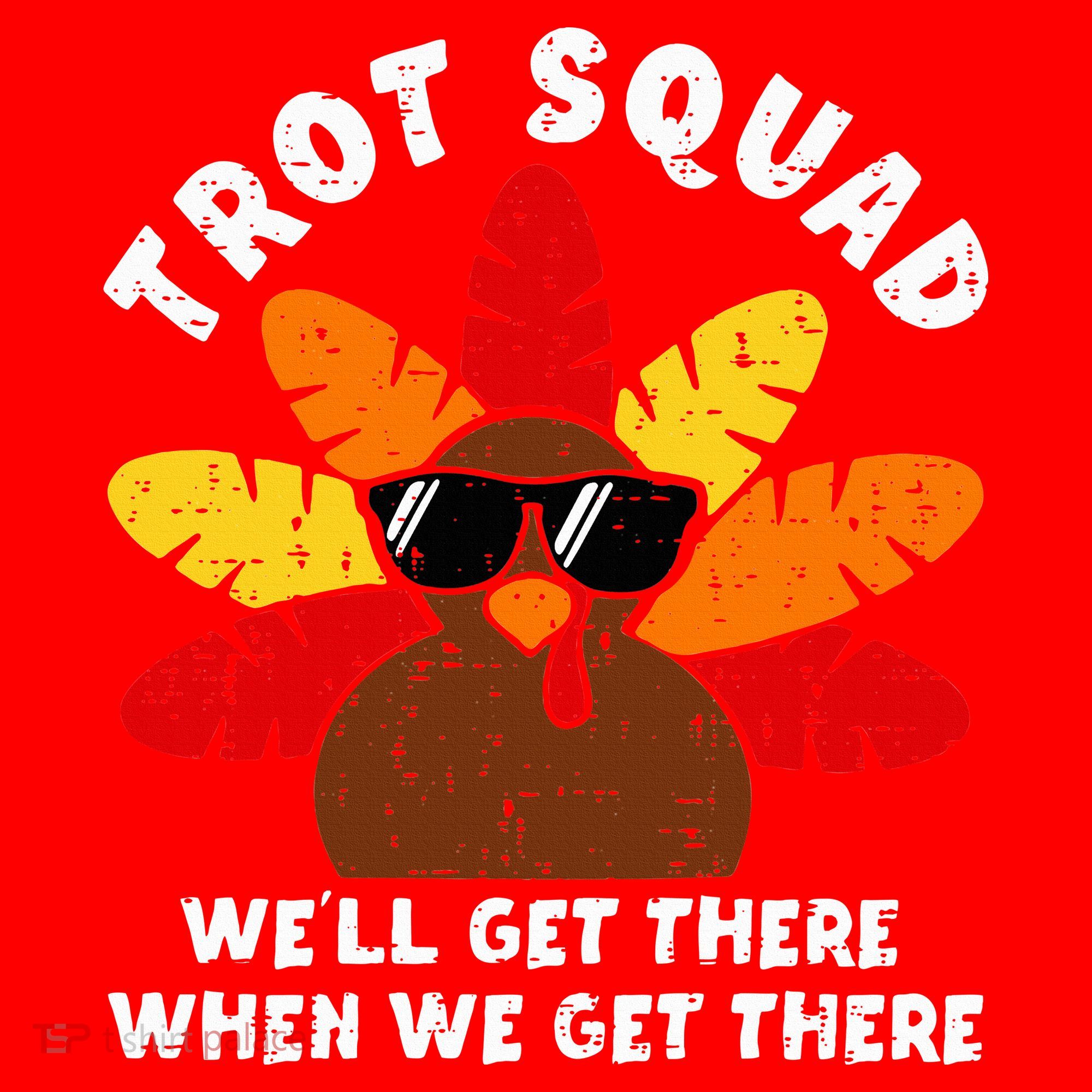 Turkey Trot Squad Race Funny Thanksgiving Running Runner Santa Hat