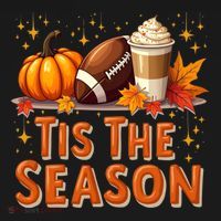Tis The Season Fall Autumn Football Pumpkin Coffee Leaves Funny Gift Women's Hoodie thumb 2