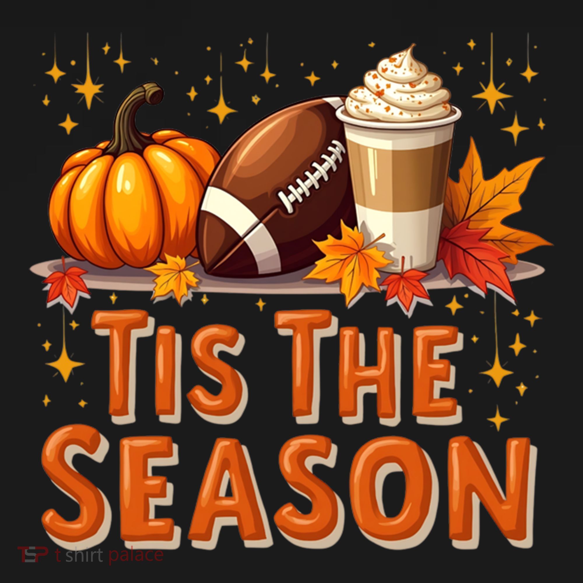 Tis The Season Fall Autumn Football Pumpkin Coffee Leaves Funny Gift Women's Hoodie