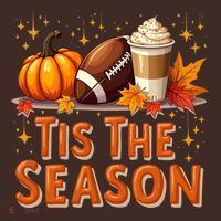 Tis The Season Fall Autumn Football Pumpkin Coffee Leaves Funny Gift T-Shirt thumb 7