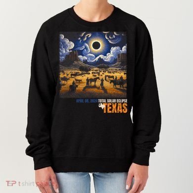 Texas Total Solar Eclipse Retro April 8 2024 Astronomy Women's Sweatshirt