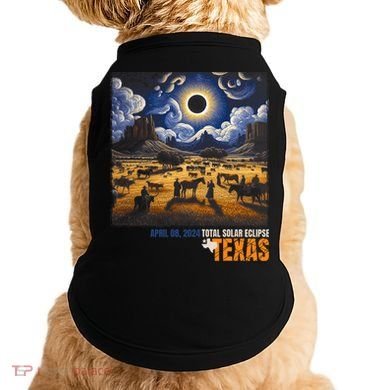 Texas Total Solar Eclipse Retro April 8 2024 Astronomy Doggie Tank