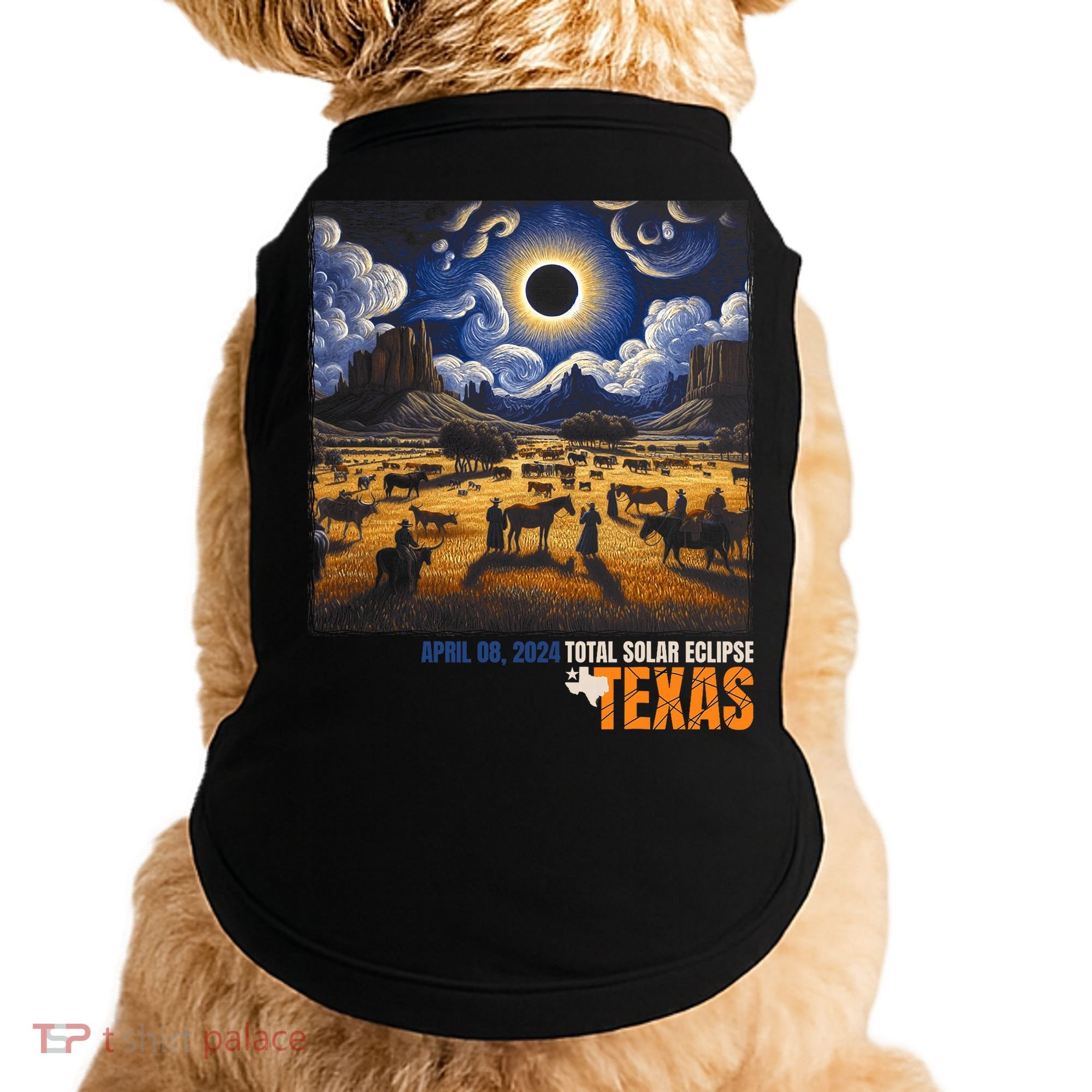 Texas Total Solar Eclipse Retro April 8 2024 Astronomy Doggie Tank