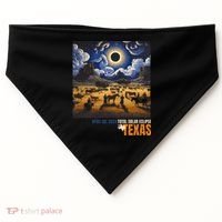 Texas Total Solar Eclipse Retro April 8 2024 Astronomy USA-Made Doggie Bandana thumb 0