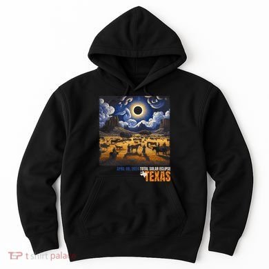 Texas Total Solar Eclipse Retro April 8 2024 Astronomy Hoodie