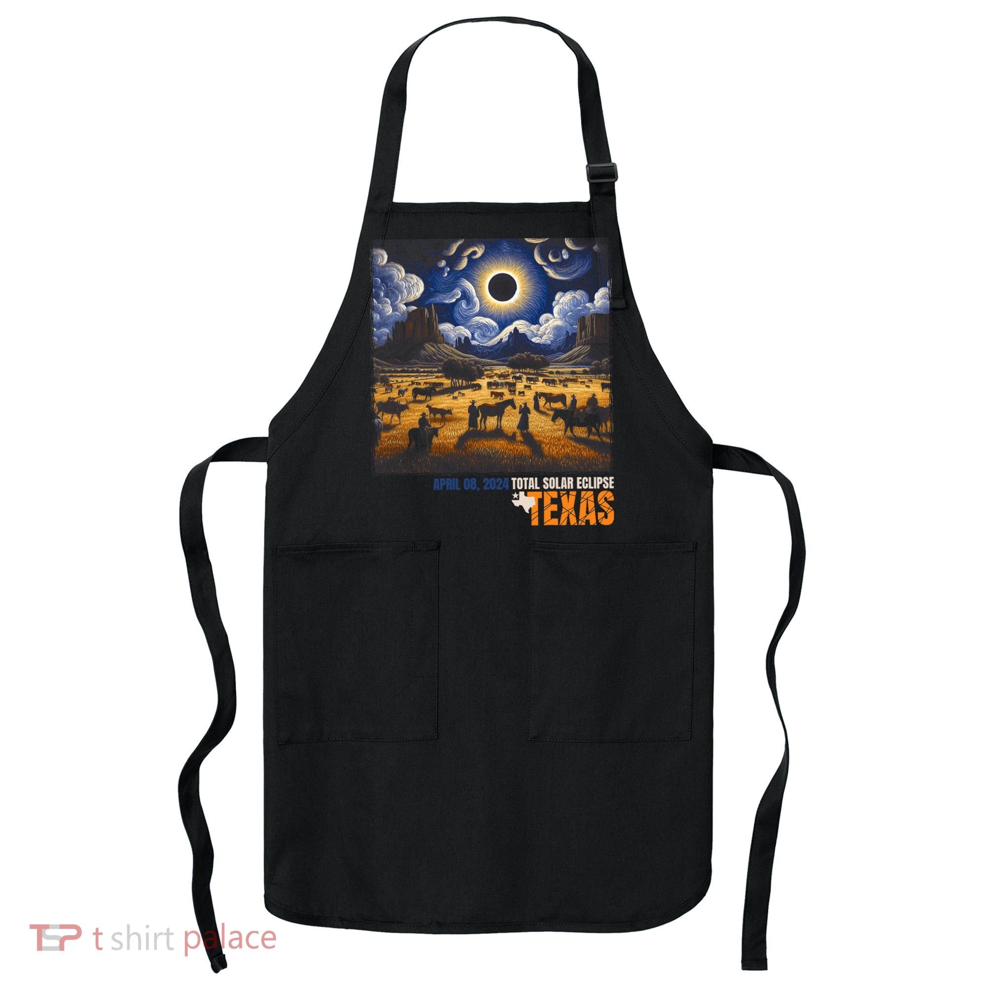 Texas Total Solar Eclipse Retro April 8 2024 Astronomy Apron