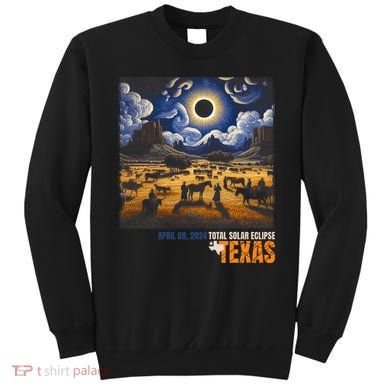 Texas Total Solar Eclipse Retro April 8 2024 Astronomy Sweatshirt