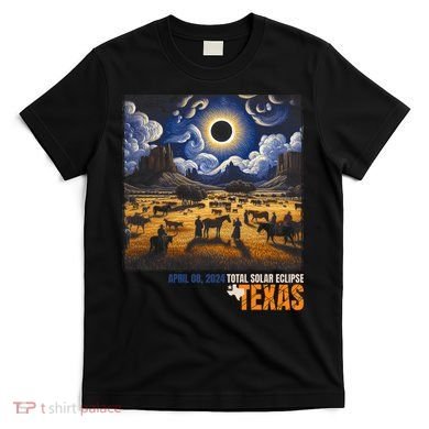 Texas Total Solar Eclipse Retro April 8 2024 Astronomy T-Shirt