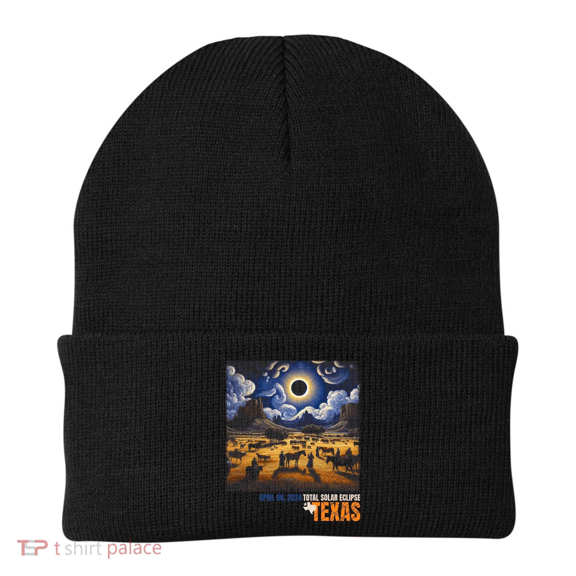 Texas Total Solar Eclipse Retro April 8 2024 Astronomy Beanie