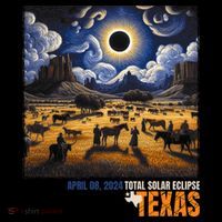 Texas Total Solar Eclipse Retro April 8 2024 Astronomy Coaster thumb 2