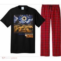 Texas Total Solar Eclipse Retro April 8 2024 Astronomy Pajama Set thumb 0
