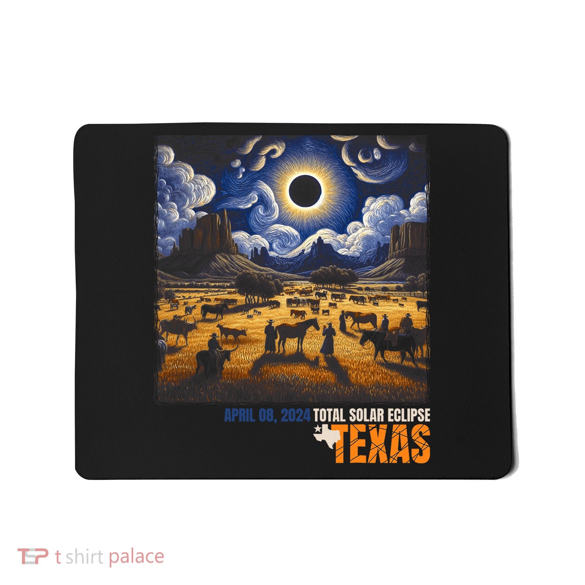 Texas Total Solar Eclipse Retro April 8 2024 Astronomy Mousepad