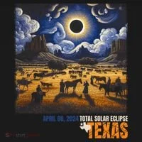 Texas Total Solar Eclipse Retro April 8 2024 Astronomy Ornament thumb 1