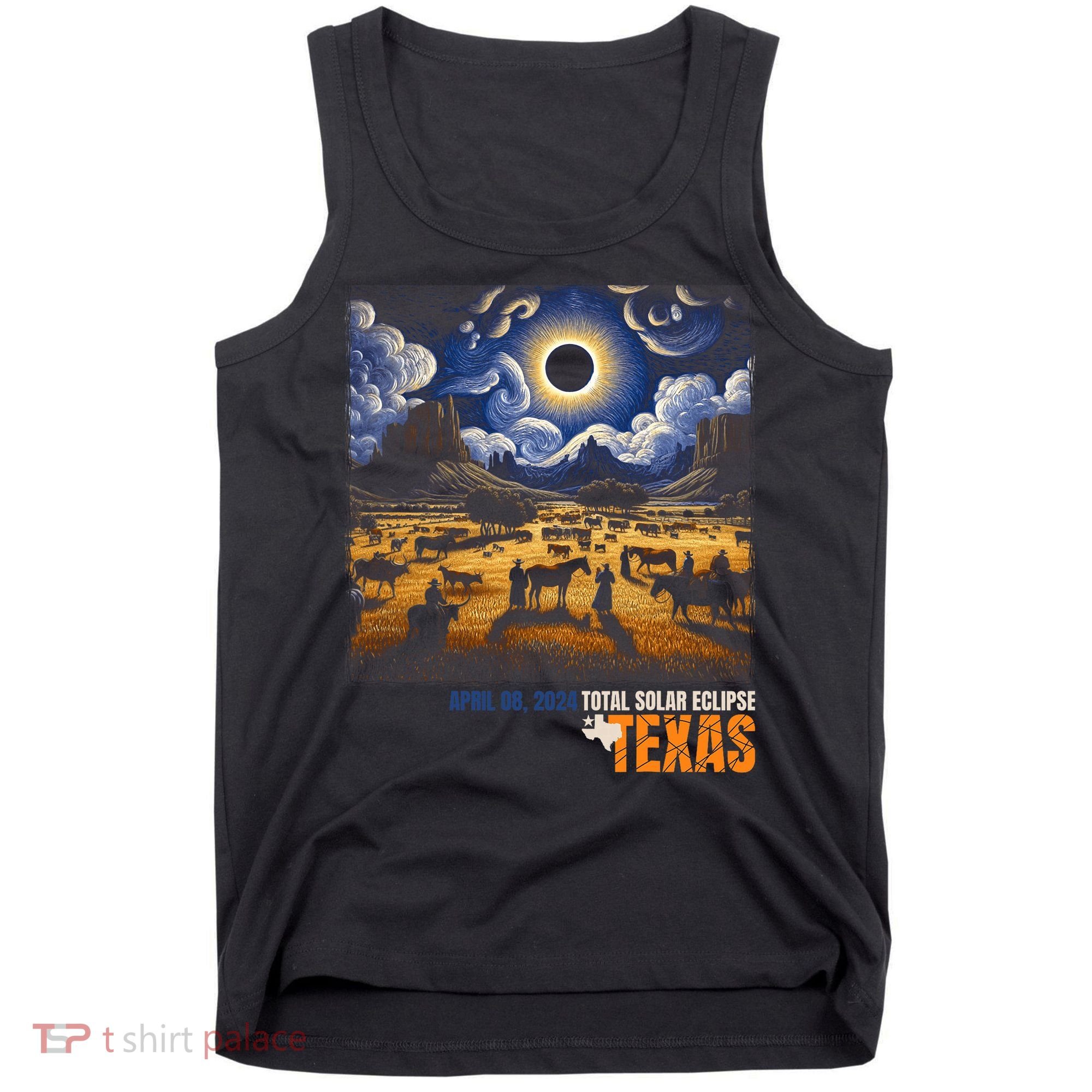 Texas Total Solar Eclipse Retro April 8 2024 Astronomy Tank Top