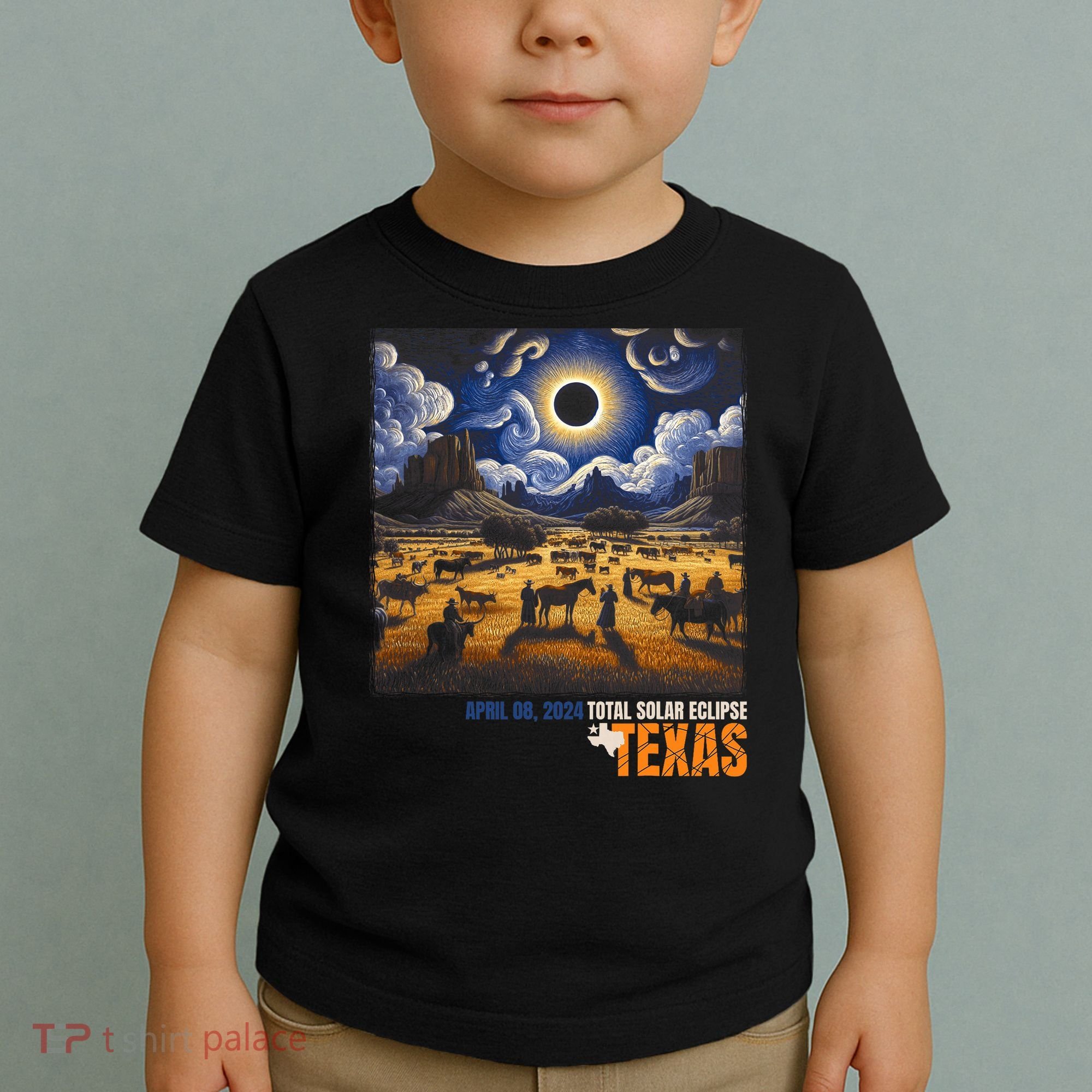 Texas Total Solar Eclipse Retro April 8 2024 Astronomy Toddler T-Shirt
