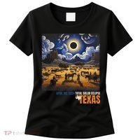 Texas Total Solar Eclipse Retro April 8 2024 Astronomy Women's T-Shirt thumb 0