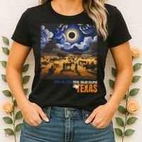Texas Total Solar Eclipse Retro April 8 2024 Astronomy Women's T-Shirt thumb 2