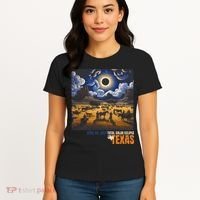 Texas Total Solar Eclipse Retro April 8 2024 Astronomy Women's T-Shirt thumb 4
