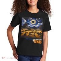 Texas Total Solar Eclipse Retro April 8 2024 Astronomy Kids T-Shirt thumb 2