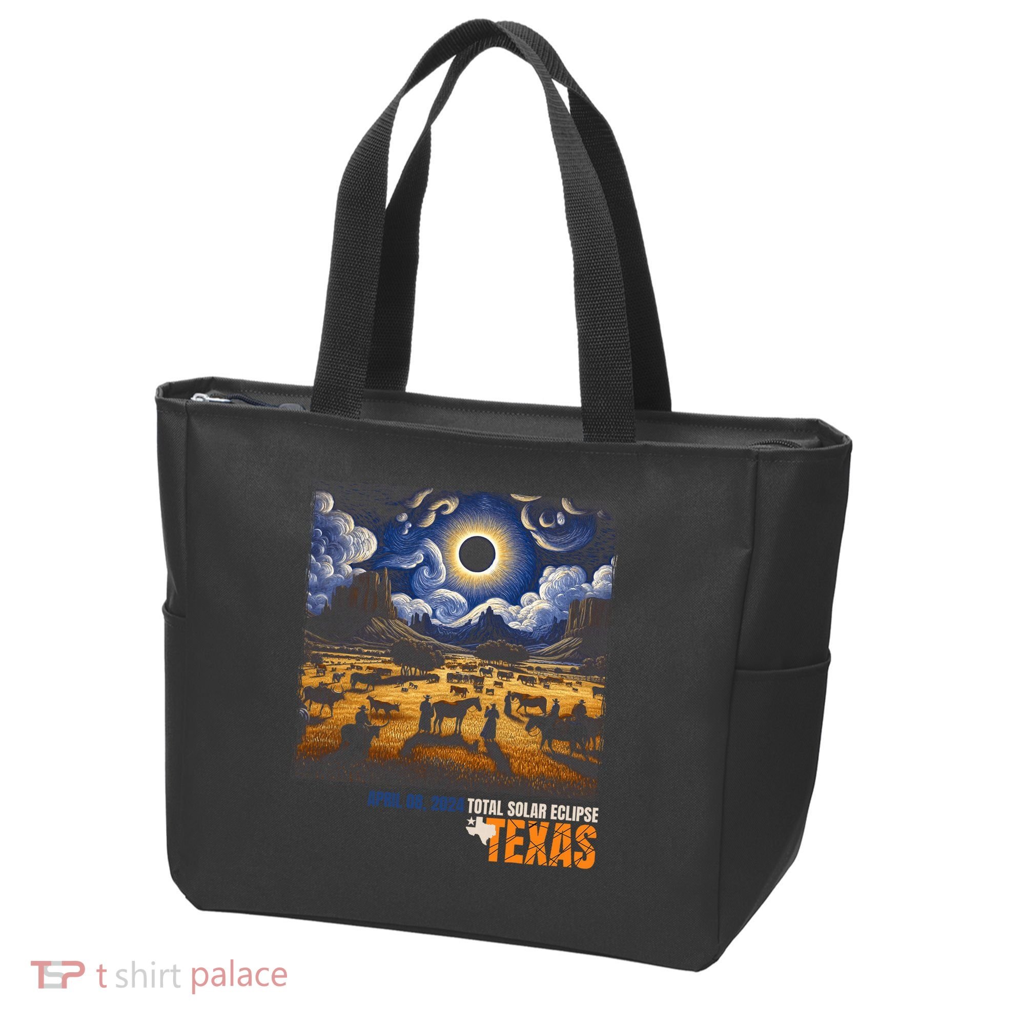 Texas Total Solar Eclipse Retro April 8 2024 Astronomy Tote Bag