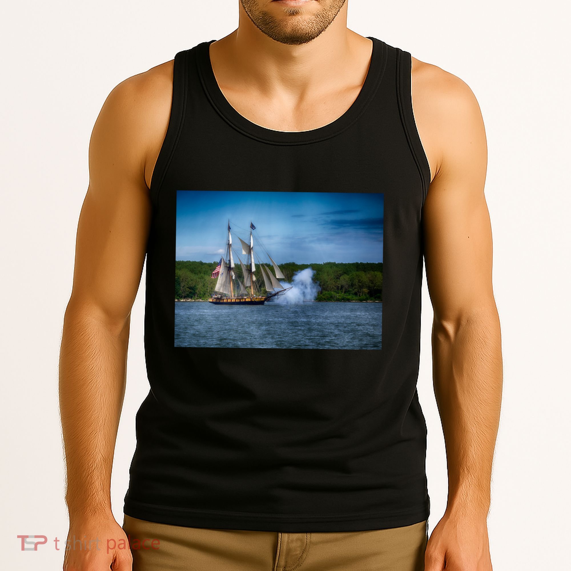 The Tall Ship Niagara With Cannons Tank Top