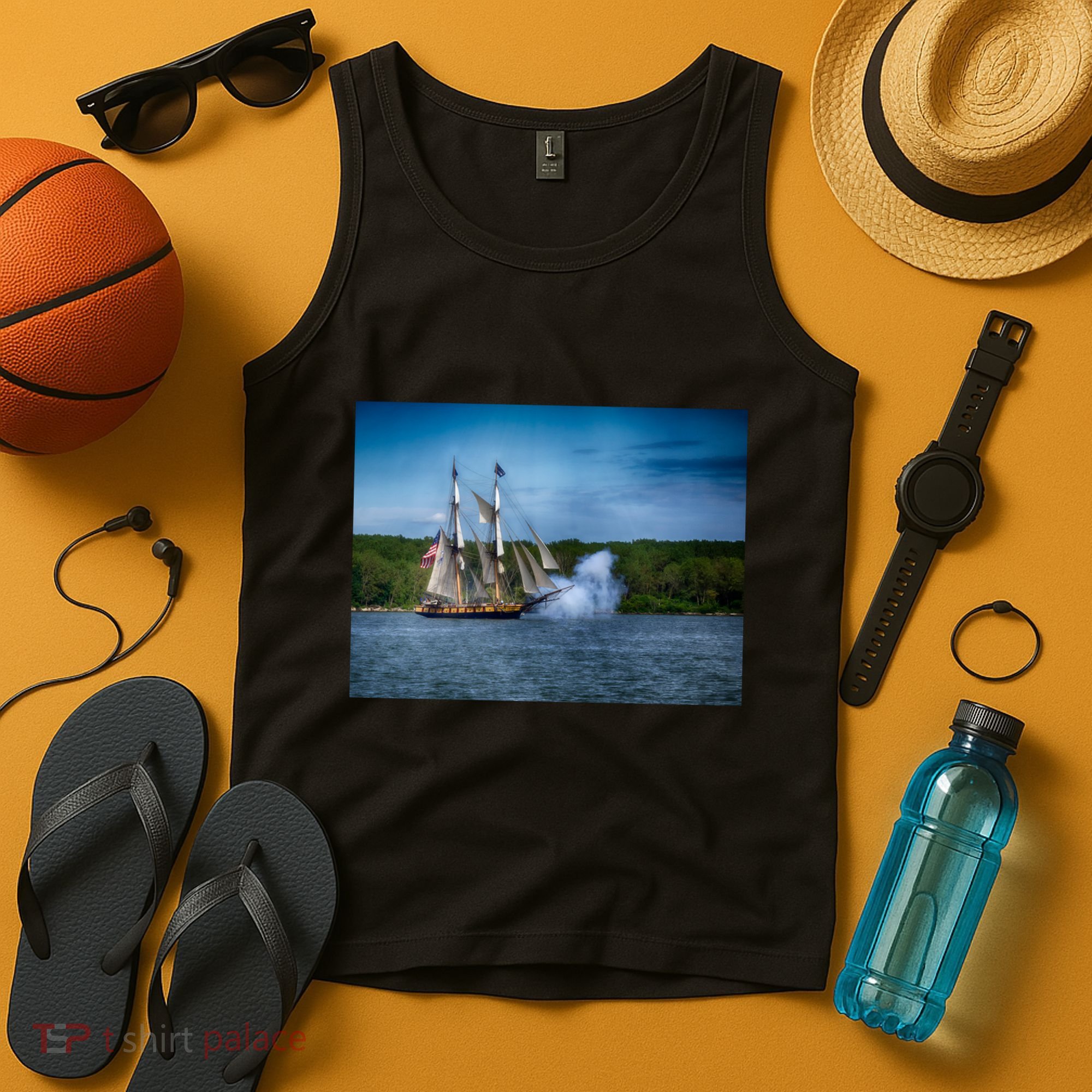 The Tall Ship Niagara With Cannons Tank Top
