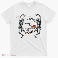 Tis The Season To Be Spooky Halloween Dancing Skeletons T-Shirt thumb 0